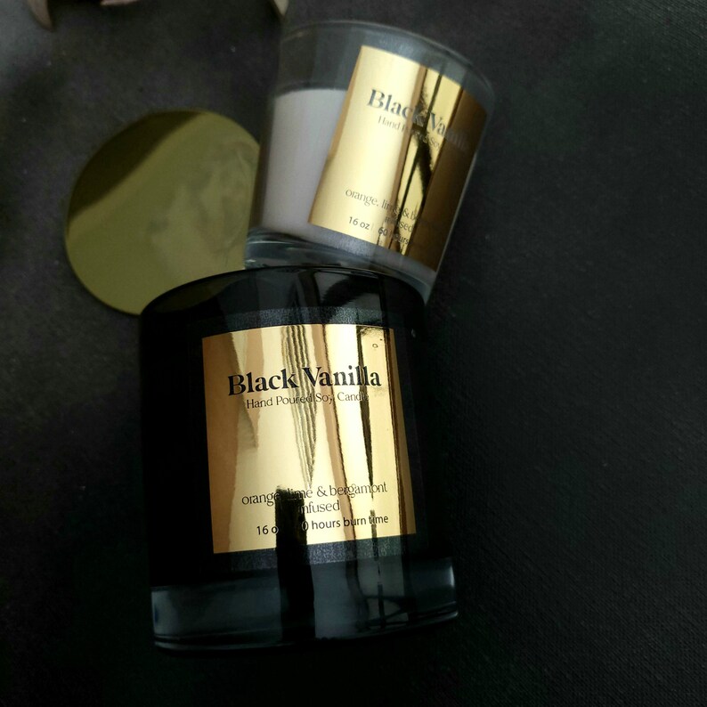 ملصق فضي ذهبي لامع مخصص ، مناس - مراجعة Personalised Candle Label وسعره