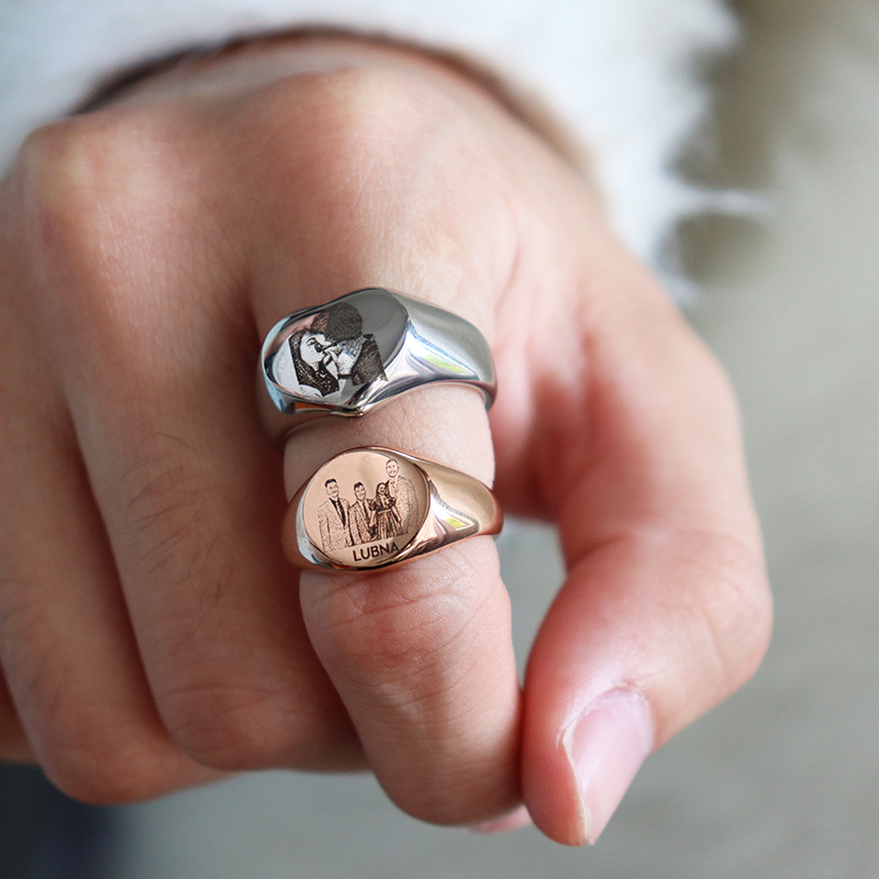 مخصص محفورة صورة شعار اسم القل - مراجعة Initial Ring Custom وسعره