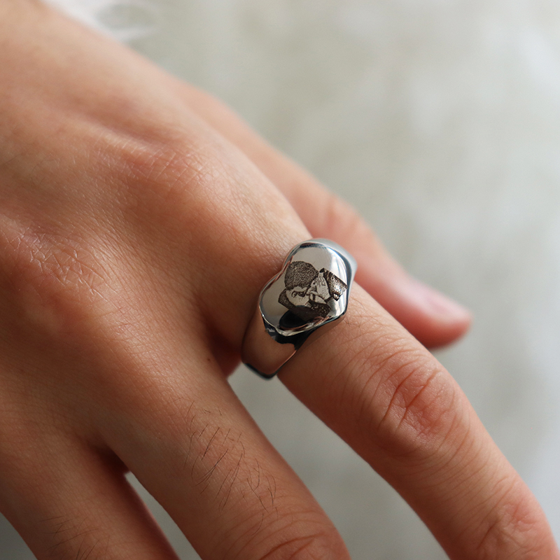 مخصص محفورة صورة شعار اسم القل - مراجعة Initial Ring Custom وسعره