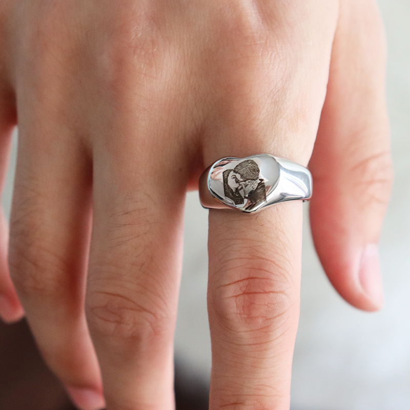 مخصص محفورة صورة شعار اسم القل - مراجعة Initial Ring Custom وسعره