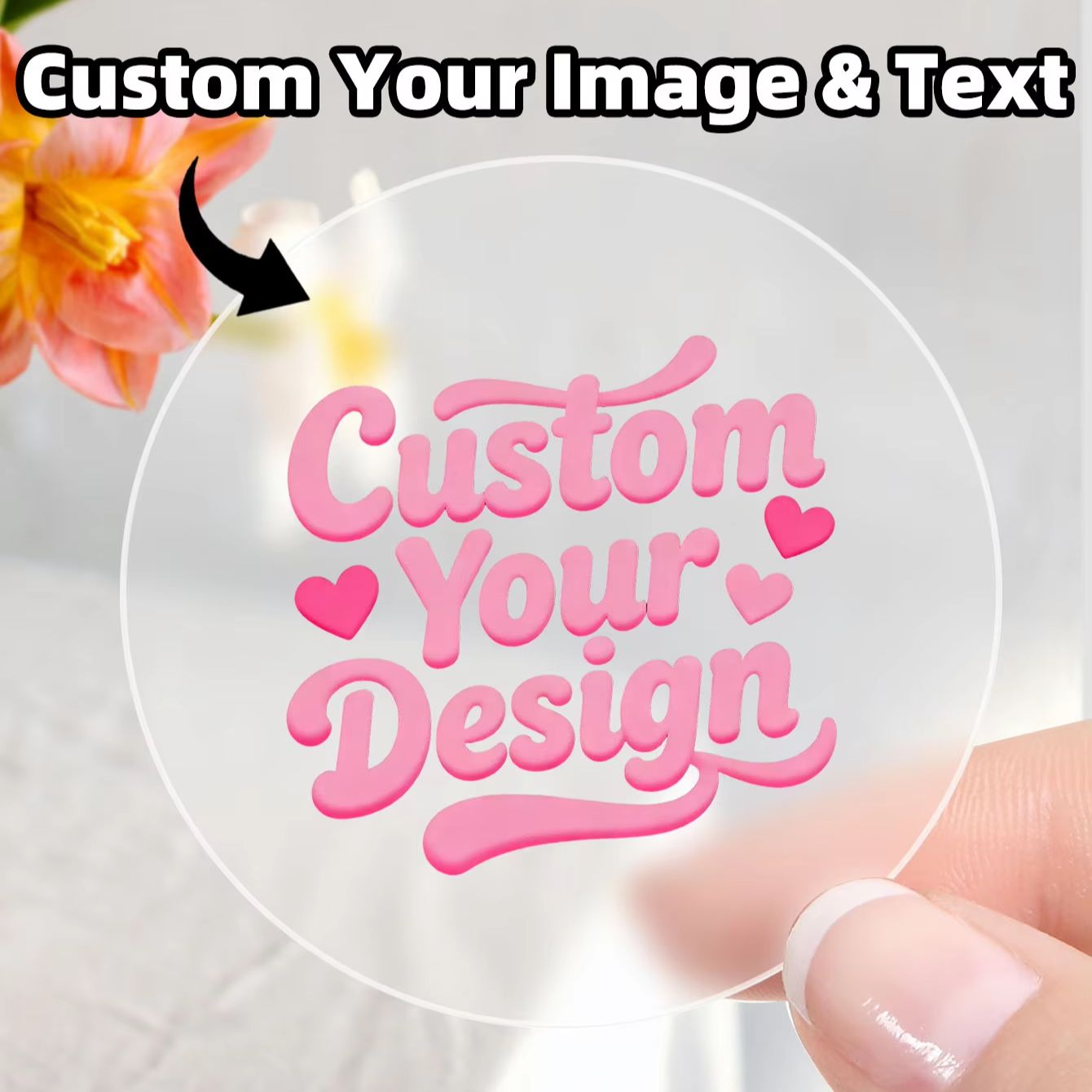 1-90 قطعة ملصقات دائرية شفافة  - مراجعة Personalised Candle Label وسعره