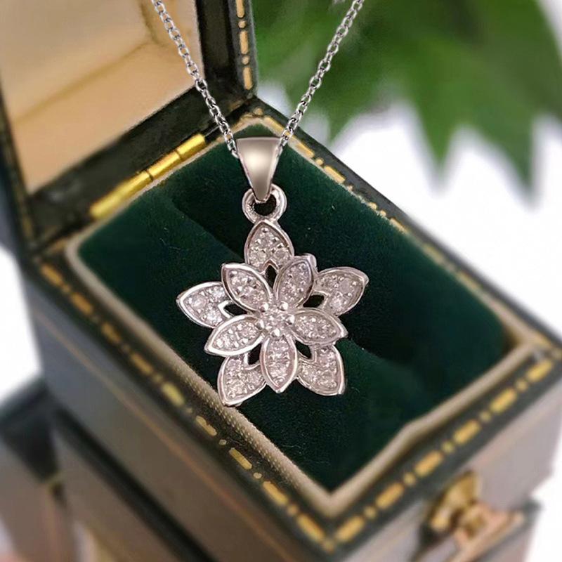 925 فضة زهرة قلادة شخصية سحر ش - مراجعة Birth Flower Necklace وسعره